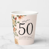 Gobelets En Papier 50e anniversaire Vintage Floral (Recto)