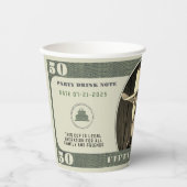Gobelets En Papier 50e fête d'anniversaire 50 dollars Bill (Recto)