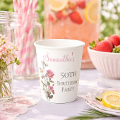 Gobelets En Papier 50th Birthday Party Wildflower