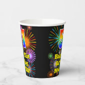 Gobelets En Papier 51e anniversaire : Fun Motif Fireworks + Rainbow 5 (Gauche)
