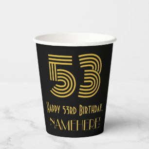 Gobelets En Papier 53e anniversaire : Art Déco Inspiré Look "53" & No