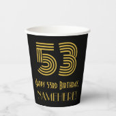 Gobelets En Papier 53e anniversaire : Art Déco Inspiré Look "53" & No (Recto)