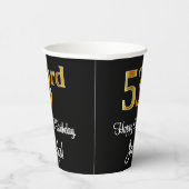 Gobelets En Papier 53e anniversaire - Elégant luxe Faux Gold Look # (Droite)