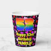 Gobelets En Papier 53rd Birthday: Patters de Loving Hearts, Rainbow 5 (Recto)