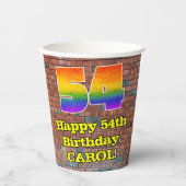 Gobelets En Papier 54e anniversaire : Arc en ciel inspiré par les gra (Recto)