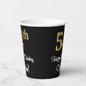 Gobelets En Papier 54e anniversaire - Elégant luxe Faux Gold Look # (Gauche)