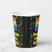 Gobelets En Papier 54e anniversaire : Fun Music Notes Motif, Rainbow  (Droite)