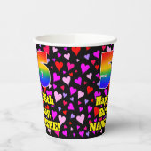 Gobelets En Papier 56e anniversaire : Amour Hearts Motif, Arc-en-ciel (Gauche)