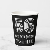 Gobelets En Papier 56e anniversaire — Art Déco Inspiré Look "56" + No (Recto)