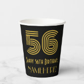 Gobelets En Papier 56e anniversaire : Art Déco Inspiré Look "56" & No (Verso)