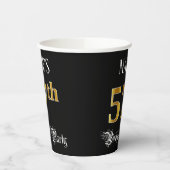 Gobelets En Papier 57e Birthday Party — Fancy Script, Faux Gold Look (Gauche)