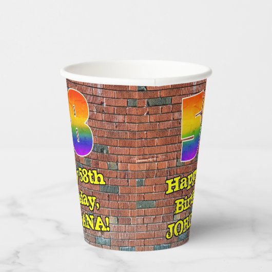 Gobelets En Papier 58e anniversaire : Arc en ciel inspiré par les gra (Droite)