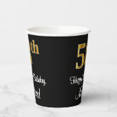 Gobelets En Papier 58e anniversaire - Elégant luxe Faux Gold Look # (Gauche)
