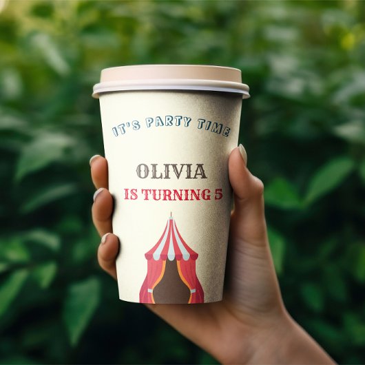 Gobelets En Papier 5 Anniversaire Cirque THÈME PHOTO COLLAGE