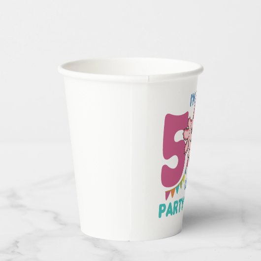 Gobelets En Papier 5e anniversaire Axolotl cinq ans vieux douces Axol (Droite)