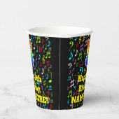 Gobelets En Papier 5e anniversaire : Fun Music Notes Motif, Rainbow 5 (Droite)