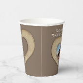 Gobelets En Papier 5e anniversaire Mariage bois coeur photo brun (Droite)