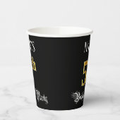 Gobelets En Papier 5th Birthday Party — Fancy Script, Faux Gold Look (Gauche)
