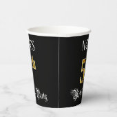 Gobelets En Papier 5th Birthday Party — Fancy Script, Faux Gold Look (Droite)