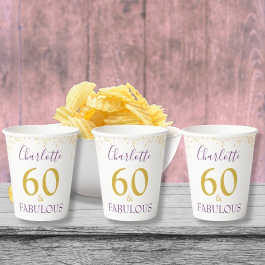 Gobelets En Papier 60 et fabuleuse fête d'anniversaire