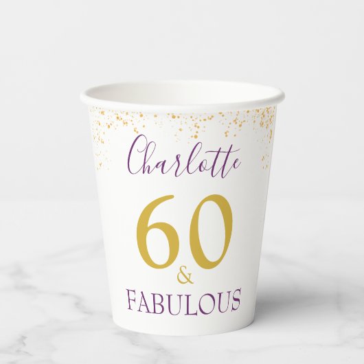 Gobelets En Papier 60 et fabuleuse fête d'anniversaire (Verso)