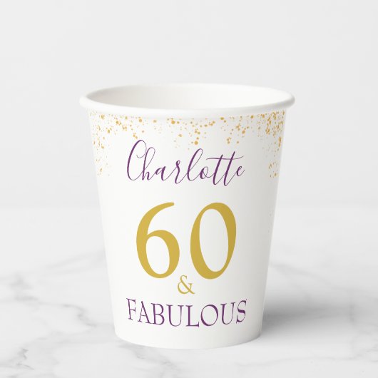 Gobelets En Papier 60 et fabuleuse fête d'anniversaire (Recto)