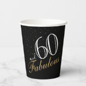 Gobelets En Papier 60 et fabuleux Elegant White Script Anniversaire (Verso)