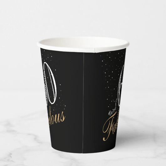 Gobelets En Papier 60 et fabuleux Elegant White Script Anniversaire (Droite)