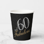 Gobelets En Papier 60 et fabuleux Elegant White Script Anniversaire (Recto)