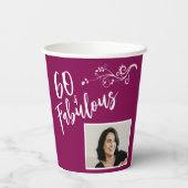 Gobelets En Papier 60 et fabuleux Script Photo Magenta 60e anniversai (Verso)