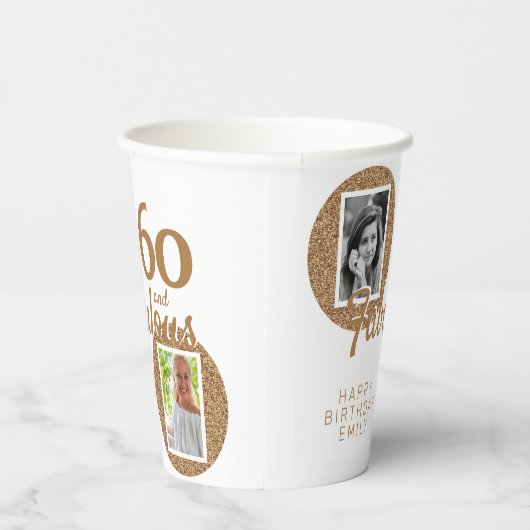 Gobelets En Papier 60 et Fabulous Gold Parties scintillant 2 Photo 60 (Droite)