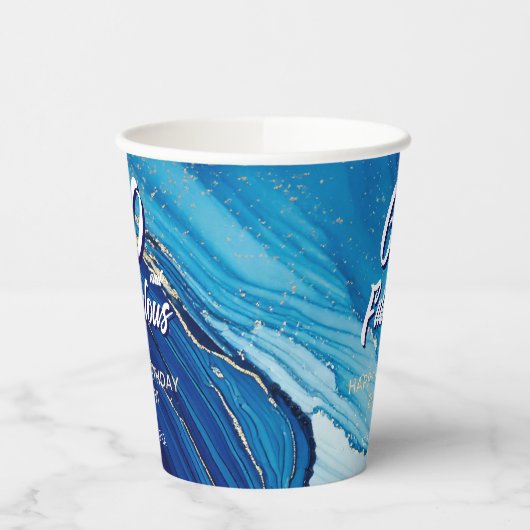 Gobelets En Papier 60 et Fabulous Marble Parties scintillant Annivers (Gauche)