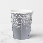 Gobelets En Papier 60e anniversaire argent parties scintillant monogr (Droite)