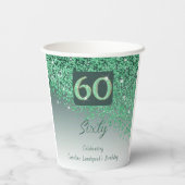 Gobelets En Papier 60e anniversaire Classy Falling Green Parties scin (Verso)