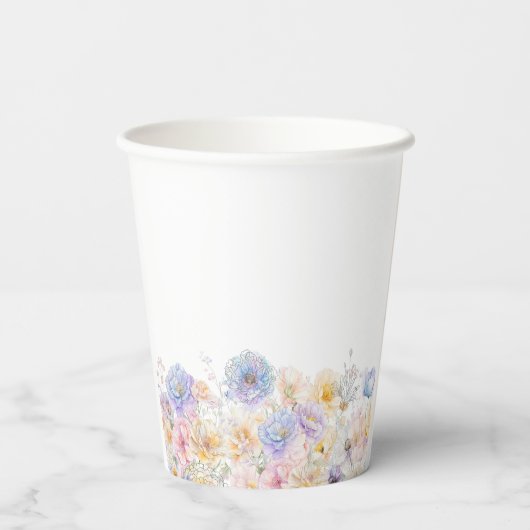 Gobelets En Papier 60e anniversaire de fête aquarelle Floral Custom (Verso)