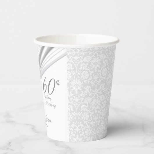 Gobelets En Papier 60e anniversaire du Mariage Diamond (Gauche)