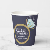 Gobelets En Papier 60e anniversaire mariage bague diamant faits amusa (Recto)