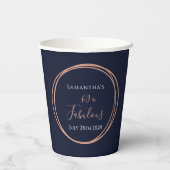 Gobelets En Papier 60e anniversaire Marine Rose Gold Party (Verso)