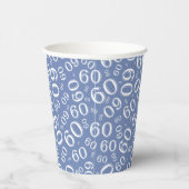 Gobelets En Papier 60e anniversaire Random Number Motif Bleu/Blanc (Droite)