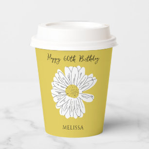 Gobelets En Papier 60e anniversaire Spring Daisies Fête Florale