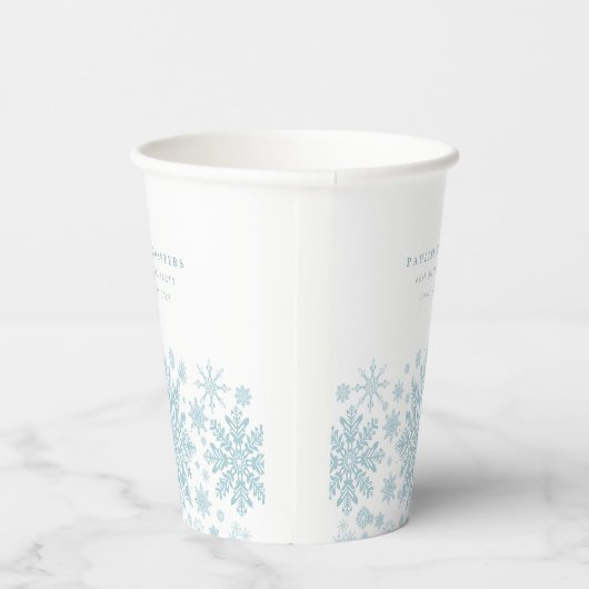 Gobelets En Papier 60e fête d'anniversaire Blue White Snowflake Custo (Droite)