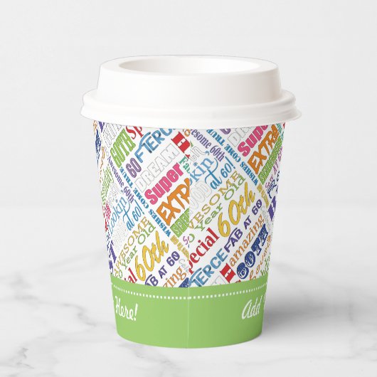 Gobelets En Papier 60e fête d'anniversaire cadeaux personnalisés (Droite)