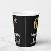 Gobelets En Papier 61e anniversaire - Elégant Luxueux Faux Gold Look (Droite)