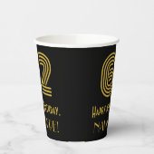 Gobelets En Papier 62e anniversaire : Art Déco Inspiré Look "62" & No (Gauche)