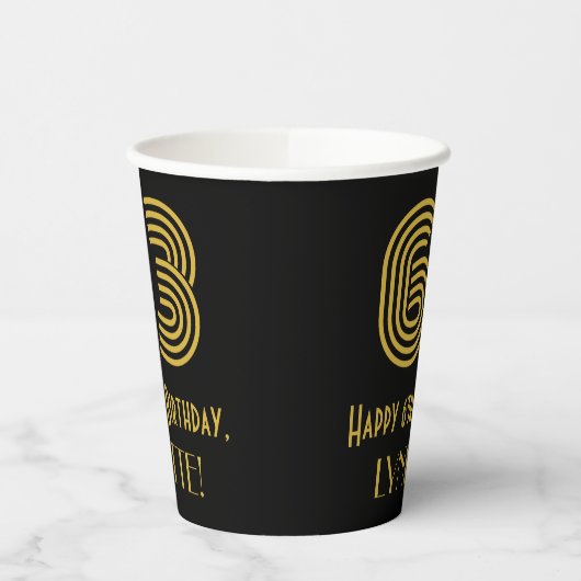 Gobelets En Papier 63e anniversaire : Art Déco Inspiré Look "63" & No (Gauche)