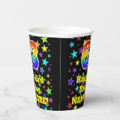Gobelets En Papier 63e anniversaire : Fun Stars Motif et Rainbow 63 (Droite)