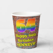 Gobelets En Papier 64e anniversaire : Arc-en-ciel amusant inspiré par (Recto)