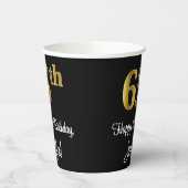 Gobelets En Papier 65e anniversaire - Elégant luxe Faux Gold Look # (Gauche)