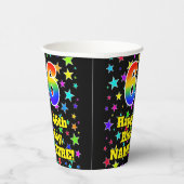 Gobelets En Papier 66e anniversaire : Fun Stars Motif et Rainbow 66 (Droite)