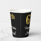 Gobelets En Papier 67e anniversaire - Elégant luxe Faux Gold Look # (Droite)